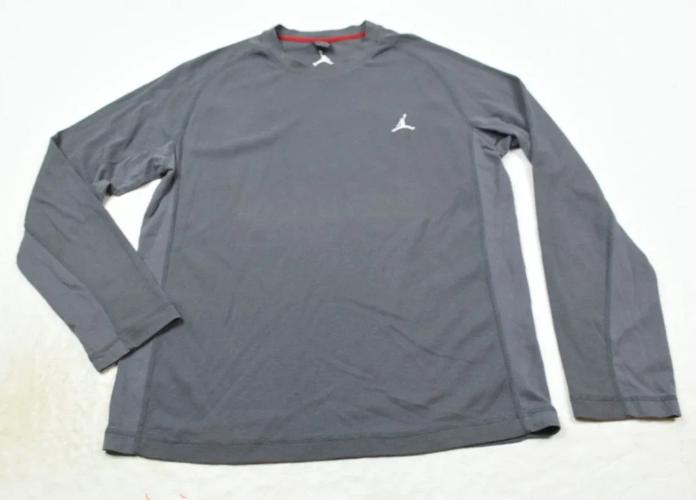 Air Jordan Thermal Shirt Mens XL Gray Long Sleeve Crew Neck Pullover Athletic